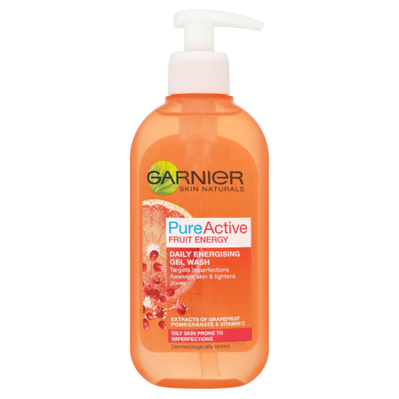 Garnier Skin Naturals Pure Active Fruit Energy Daily Energising Gel Wash 200ml