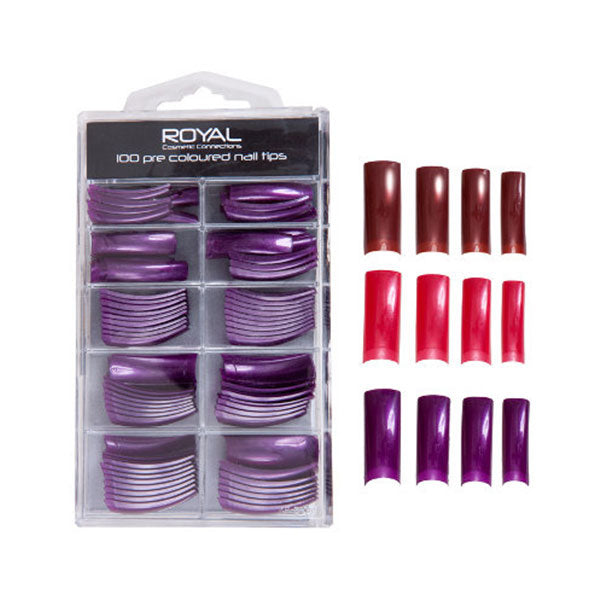 Royal Cosmetic Connections 100 Pre Coloured Nail Tips NNAI038
